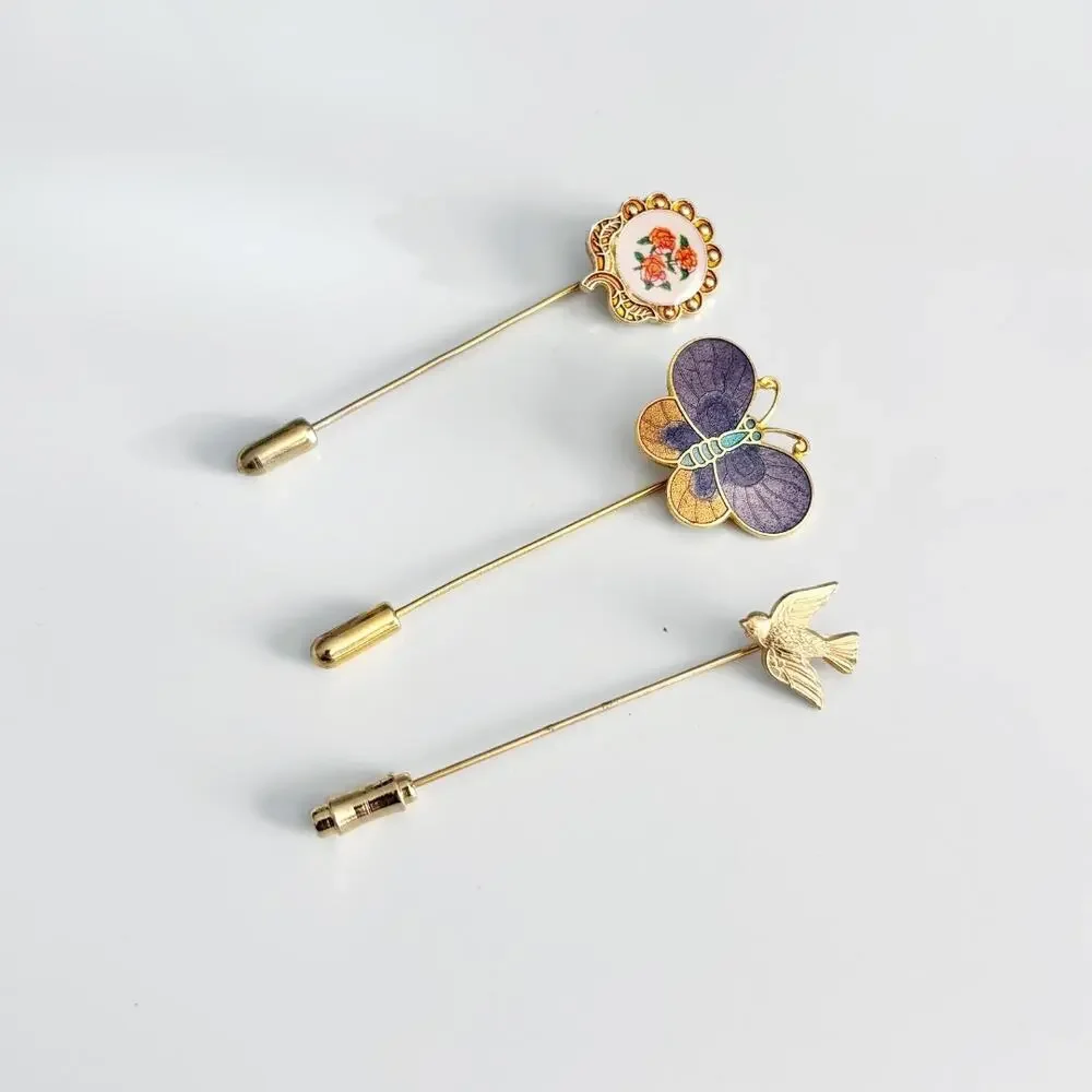 Vintage Stick Pin Set – Butterfly, Floral & Bird Motifs (Set of 3)